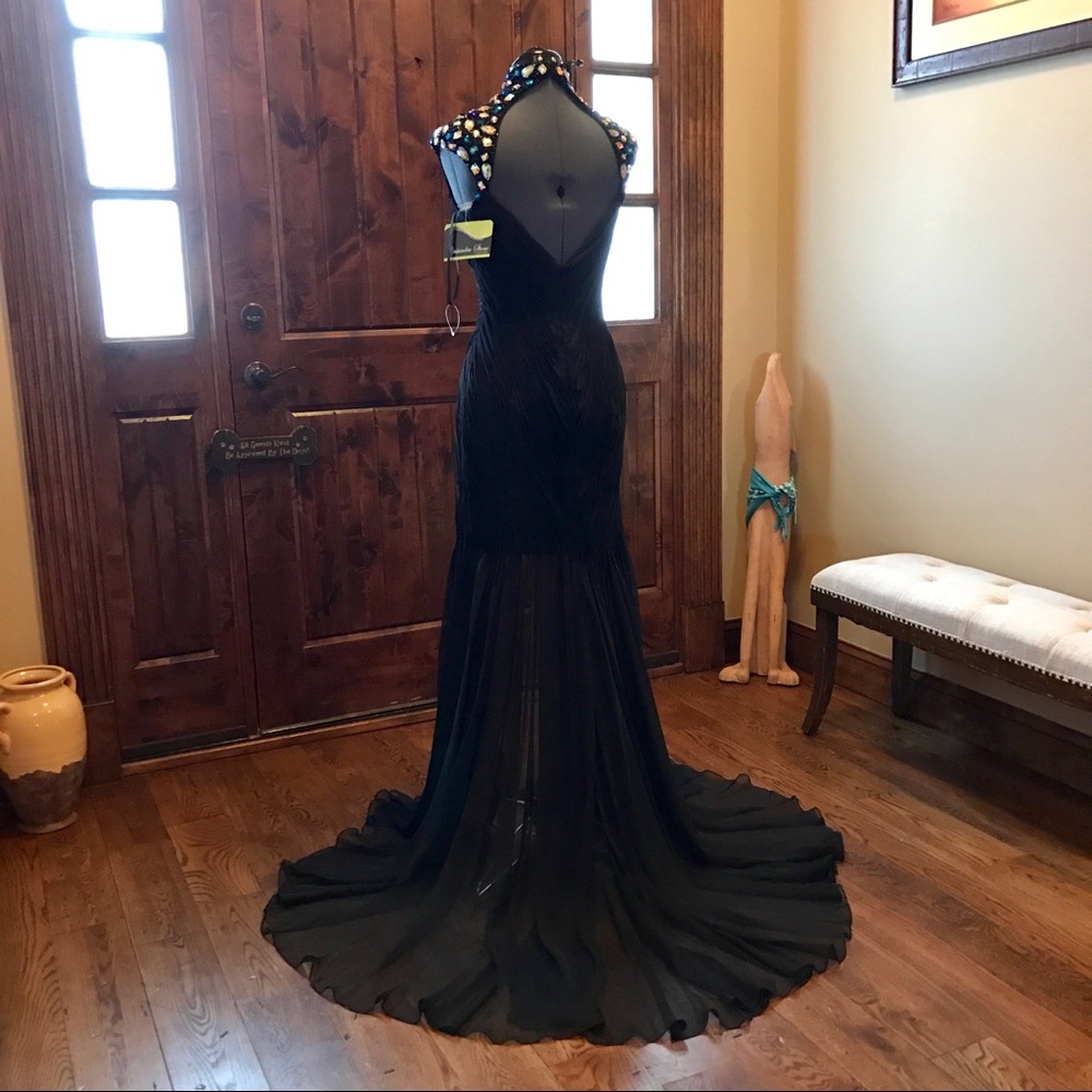 MAC DUGGAL Crystal Ruched Prom Gown! NEW! - Picture 7 of 8
